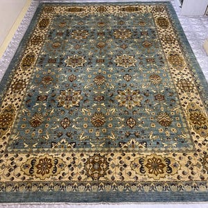 10x14 Ft Large Floral Bidjar Area Rug - Hand Knotted Veg Dyed 100% Wool Oriental Rug 10x14 - Neutral Rug 10x14 Ft - Home Decor