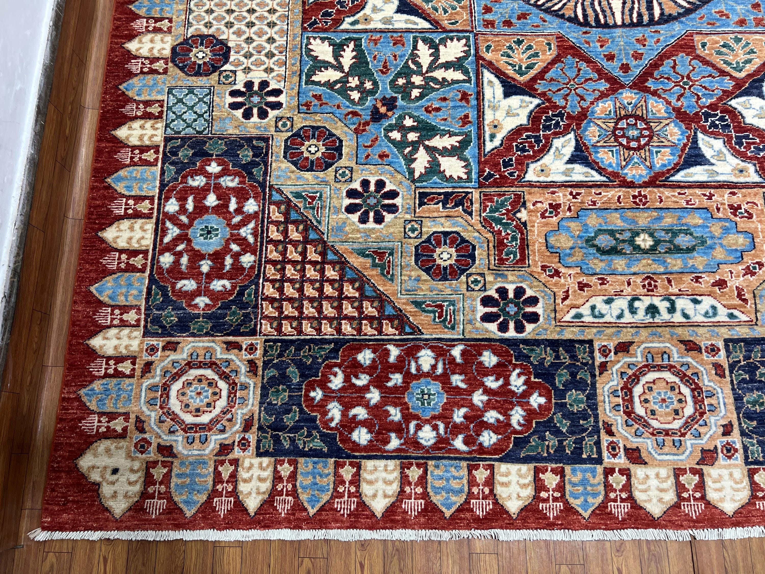 8x10 Ft Mamluk Area Rug, Afghan Hand Knotted Veg Dyes Wool Geometric ...