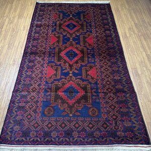 4x7 Baluch Area Rug, Vintage Hand Knotted Natural Dye Wool Rug, Kitchen Rug, Bedroom rug, Entryway rug, Kids room rug, Desk Rug, Tribal Rug