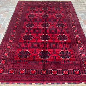 200x300 Khal Mohammadi Teppich, Handgeknüpfter afghanischer Wollteppich für Wohnzimmer, Schlafzimmer, Esstisch, Büro