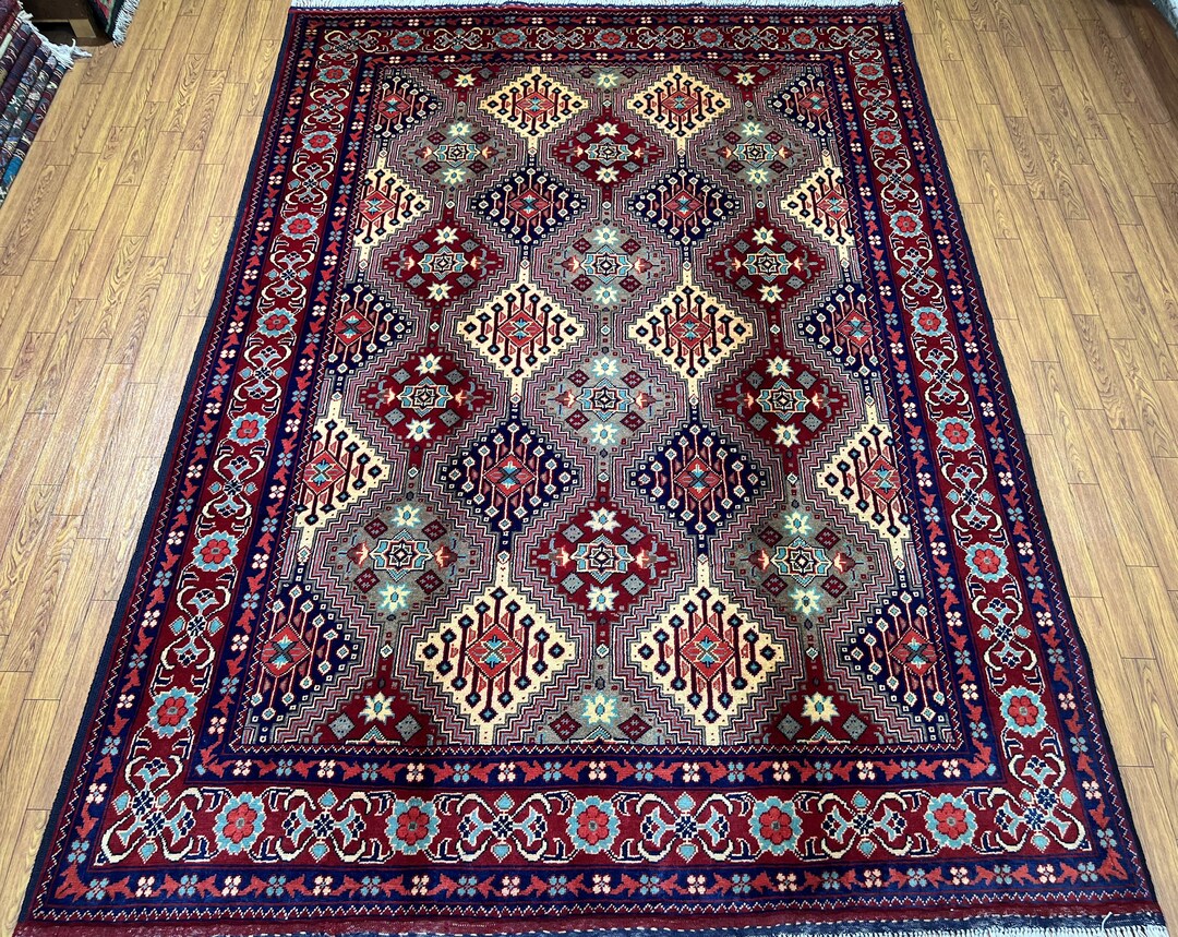 5x7 Tribal Area Rug Afghan Hand Knotted Veg Dye Wool Rug - Etsy
