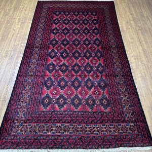 4x7 Baluch Area Rug, Afghan Hand Knotted Veg Dye Wool Tribal Rug, Vintage Rug, Home Decor Rug, Bedroom Rug, Entryway Rug, Kids room Rug