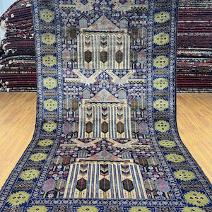 Handmade 4x7 Ft Vintage Baluch Area Rug - Navy Blue Green Rug - Afghan Tribal Veg Dyed Rug - 1980s Collector Rug - Bedroom Rug - Sofa Rug