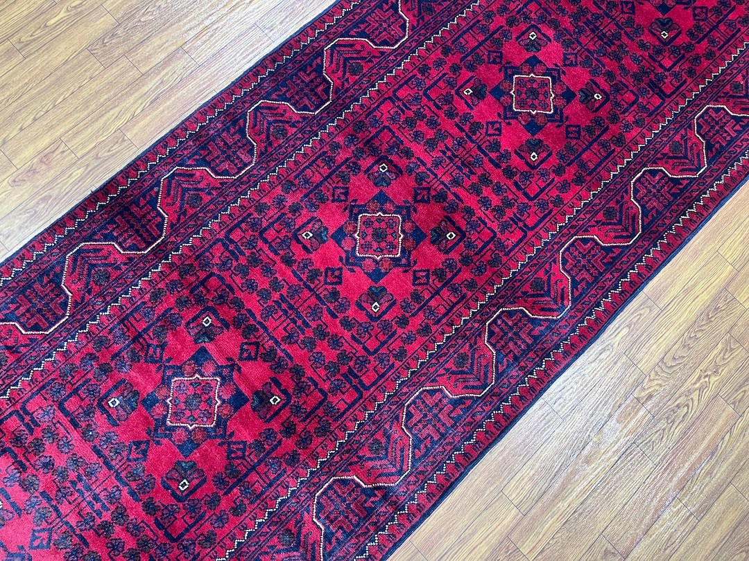 32 Ft Red Tribal Extra Long Runner Rug Afghan Khal Mohammadi Etsy