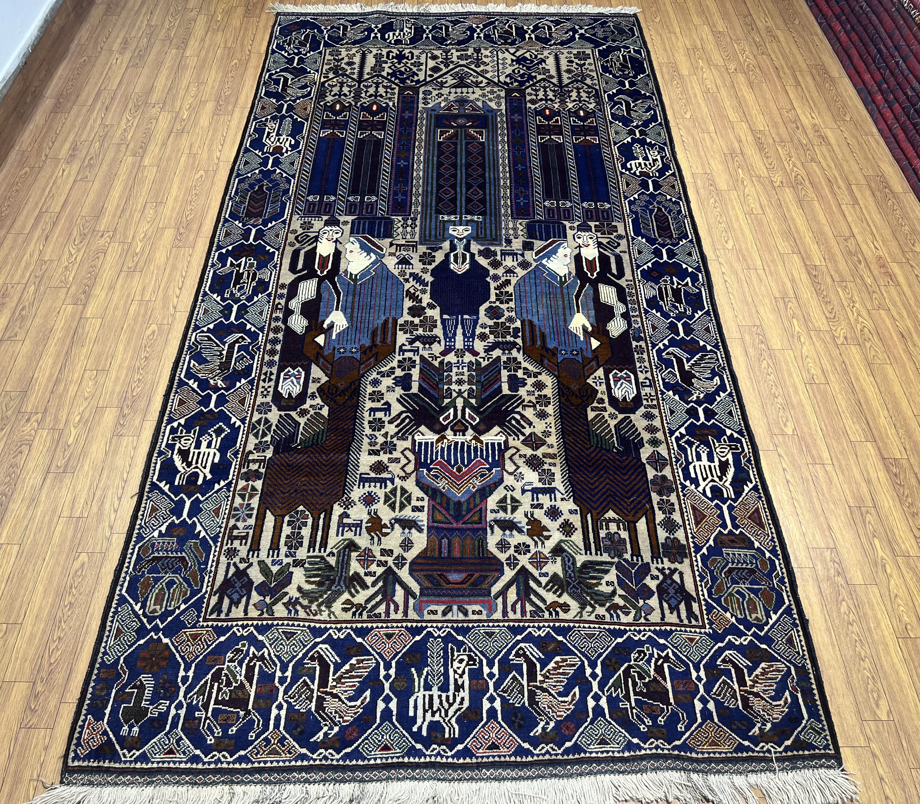4x8 Baluch Pictorial Rug, 100% Hand Knotted Natural Dye Wool Rug, Home ...