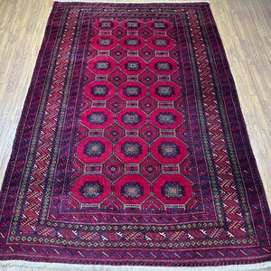 4x7 Baluch Area Rug, Afghan Sarooq Hand Knotted Natural Dye Wool Vintage Rug, Tribal Rug, Kitchen Rug, Bedroom rug, Entryway rug