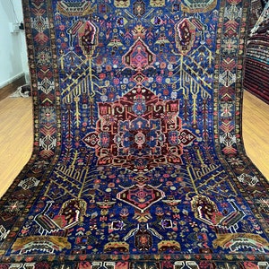 4x7 Baluch Area Rug, Vintage Hand Knotted Natural Dye Wool Rug, Tribal Rug, Kitchen Rug, Bedroom rug, Entryway rug, Kids room rug, Dorm Rug