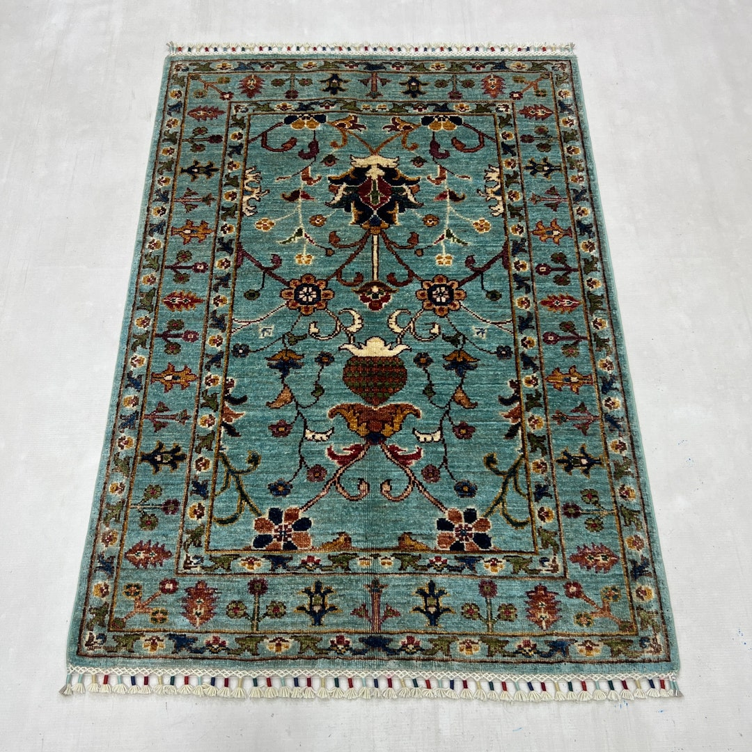 Rare Find 3x4 Ft Turquoise Bidjar Area Rug Handmade 100% Wool Afghan ...