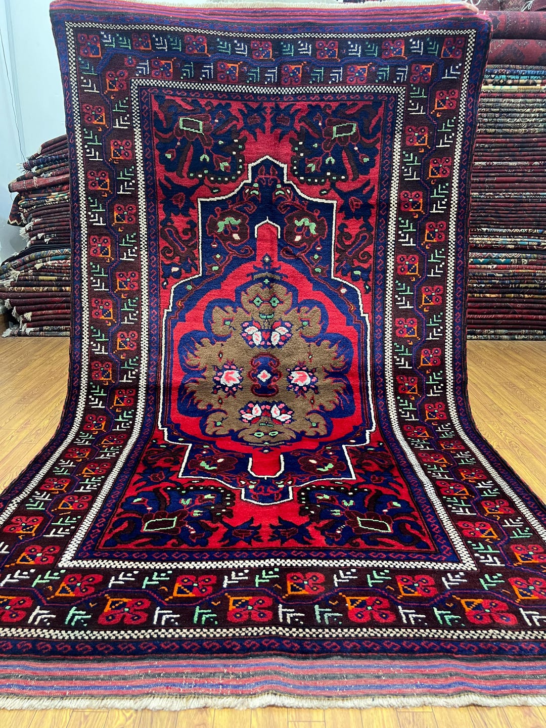 Vintage 4x8 Ft Baluch Area Rug - Afghan Hand Knotted Veg Dyes Wool ...