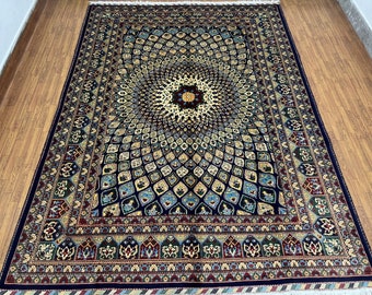 6x9 Medallion Area Rug, Afghan Hand Knotted Natural Dye Wool Rug, Rug For Living Room, Bedroom Rug, Dining Table Rug, Home Decor Rug