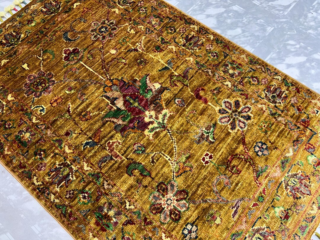 Handmade 3x2 Ft Sultani Rug - Entryway Rug 2x3 - Bathroom Mat Rug ...