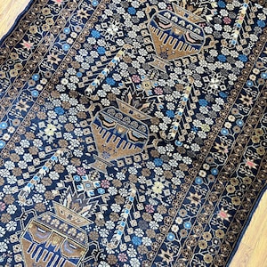 4x7 Baluch Area Rug, Afghan Hand Knotted Natural Dye Wool Tribal Rug, Vintage Rug, Kitchen Rug, Bedroom rug, Entryway rug, Kids room rug