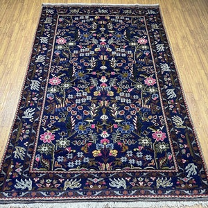 4x7 Baluch Area Rug, Vintage Hand Knotted Natural Dye Wool Rug, Tribal Rug, Kitchen Rug, Bedroom rug, Entryway rug, Kids room rug, Desk Rug