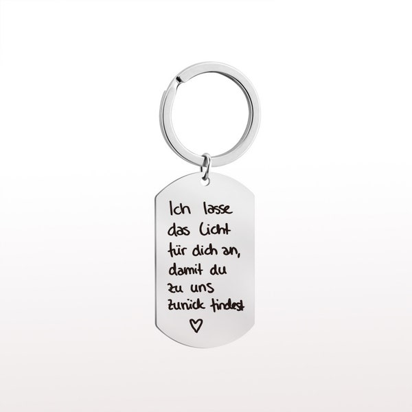 Custom Stainless Steel Keychain Pendant, Laser Engraved Hanging Tag, fashionable Jewelry Keychain, Inspirational Quotes Keyring