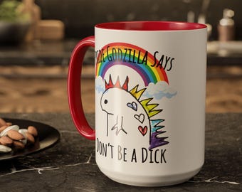 Pride LGBTQ Godzilla Quote, Equality Cup, Proud Ally, Pride Month Gift, Human Rights, Lesbian Gay Coffee Cup Inclusion
