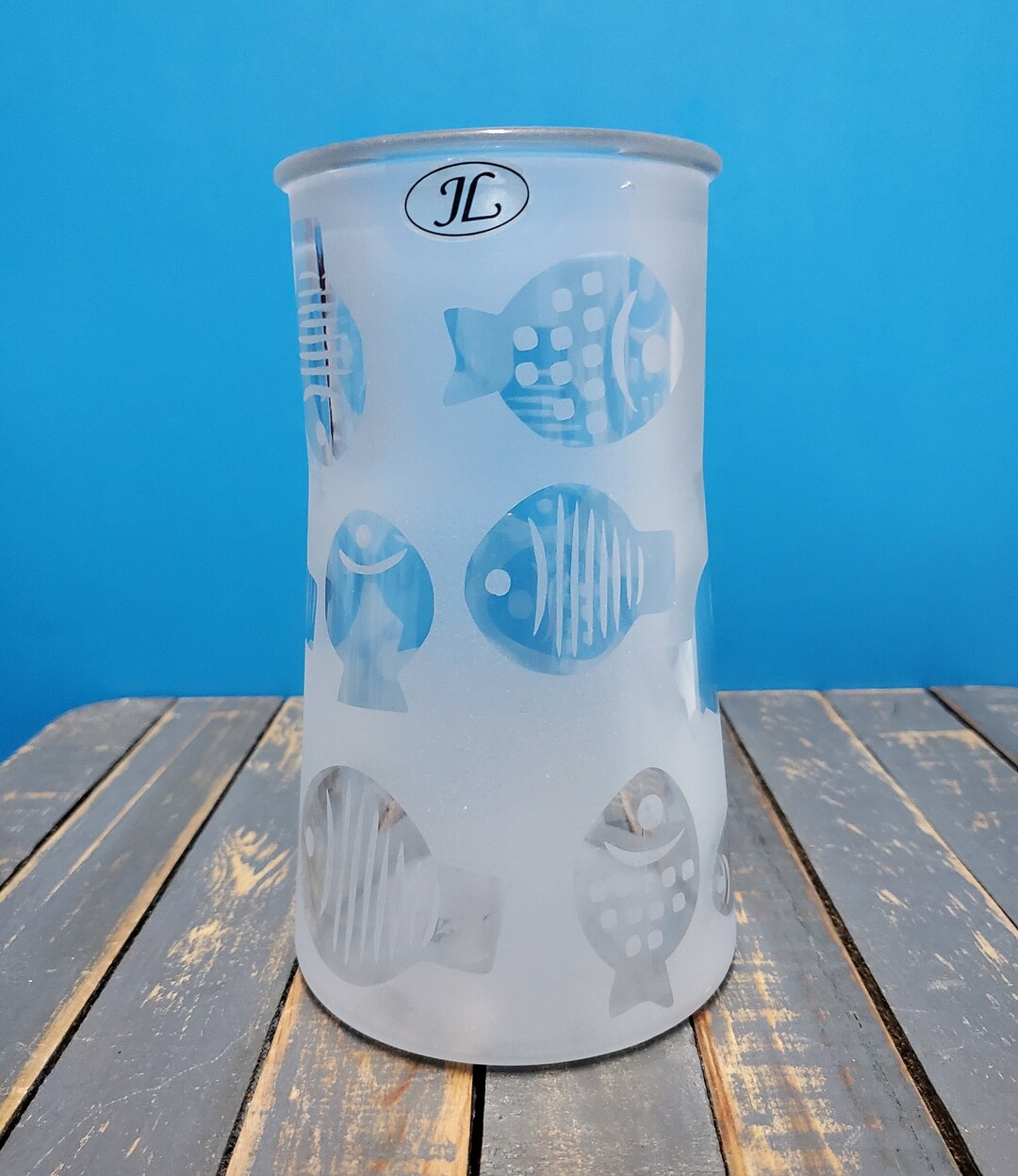 Scandinavian Art Etched Clear Glass Vase Jaakko Liikanen Fine Art