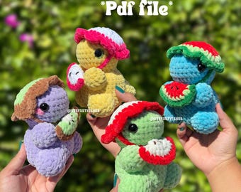 Fruity Slice Hat Dino Crochet Pattern | 8-in-1 Crochet Pack | Crochet Pattern | Crochet *PDF FILE*