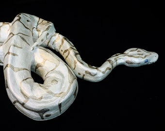 Handmade Resin Ball Python Sculpture: Realistic Serpent Statue