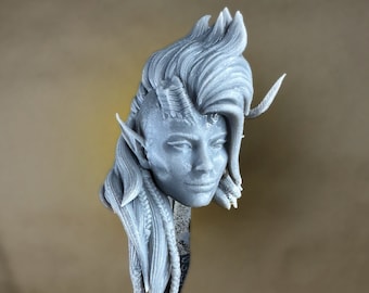 Cabeza de Karlach Cliffgate personalizada / Impresión en resina 8k del juego Baldur 3 / para figuras de acción a escala de 10, 15, 18 y 30 cm