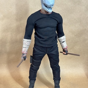 Custom VENOM resin Head, inspired by the Raimi Spider-Man movie. Sculpt by JCirion3d, and produced by me in my Los Angeles studio. 
12 inch scale