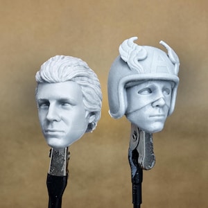 Custom Captain America 1979 (Reb Brown) heads in 8k resin. Sculpt by Vmytoy and produced at the Los Angeles studio.