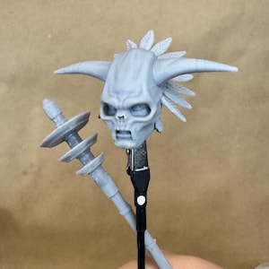 Custom BANDO GORA CAPTAIN Head + Staff | Star Wars Bounty Hunter | 8k Resin Print | for 4&quot;/ 6&quot; / 7&quot; / 12&quot;Scale Action Figures