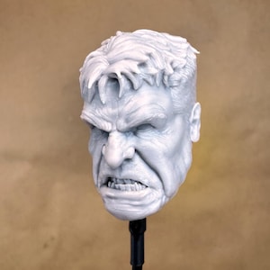 Custom RED HULK - Angry Head (Captain America 4) | 8k Resin Print | for 4&quot; / 6&quot; / 7&quot; Scale Action Figures