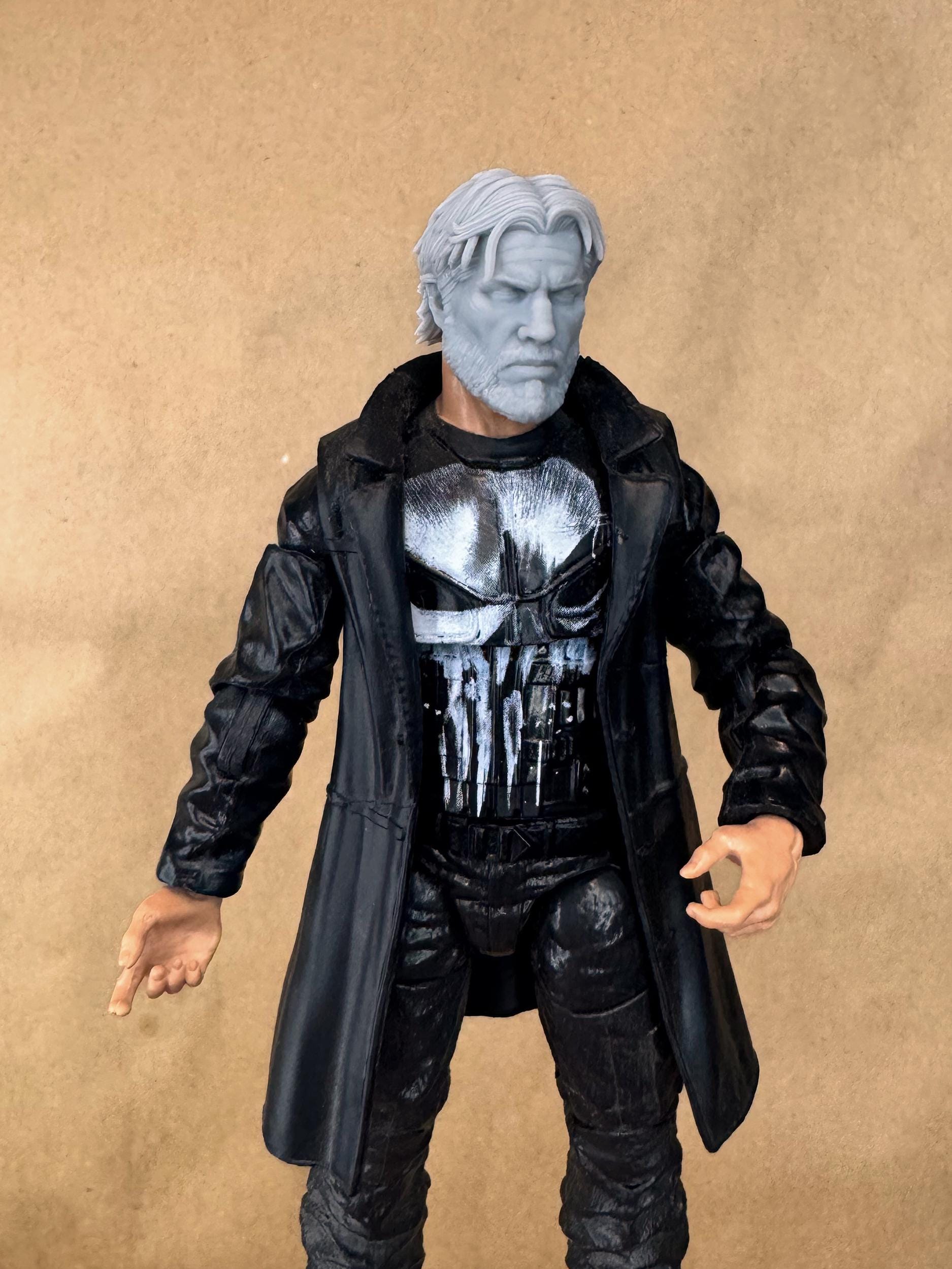 Custom PUNISHER - BEARD Head (born Again) Daredevil | 8k Resin