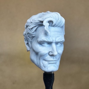 Custom SMILING SUPER HERO Head | 8k Resin Print | for 4&quot; / 6&quot; / 7&quot; / 12&quot; Scale Action Figures