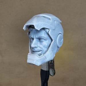 Custom IRON MAN Mark III (Tony Stark) Head in 8k resin. Sculpt by BlueDSculptures and produced at the Los Angeles studio.