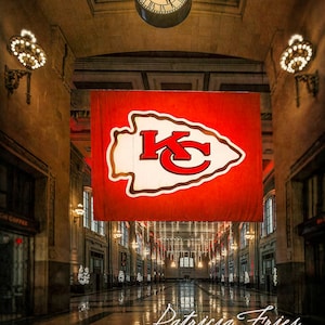 Kansas City, Chiefs Wall Art, Chief&#39;s Kingdom, Union Station, Sports Room Decor, Football Art, Unique Gift Idea, Office Decor, KC Prints
