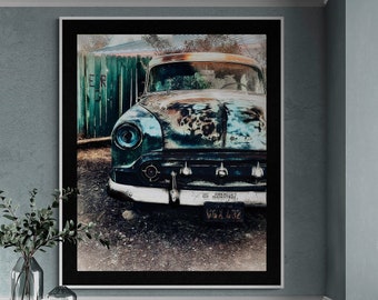Route 66 Vintage Car Print: Mainstreet America Retro Wall Decor