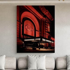 Kansas City Chiefs Fan Gift, 8x10 Canvas Print, Chief&#39;s Kingdom, Union Station, Sports Room Decor, NFL Decor, Unique Gift Idea, Office Decor
