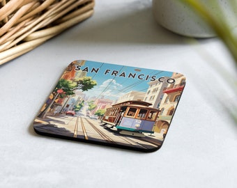 Cork Coaster, California Coaster, Retro Coaster, Scenic Coaster, San Francisco Cable Car Coaster