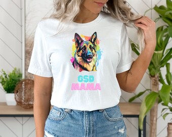 Shirt German Shepherd Mama, GSD Colors Shirt, Dog Owner Gifts, Dog Mom, Fur Momma Shirts, Dog Lover Tee