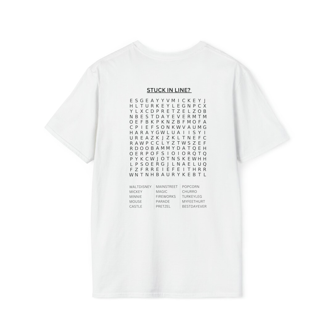 Disney, Stuck in Line Crossword Puzzle Unisex Shirt Etsy