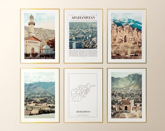 Afghanistan Prints Set of 6, Afghanistan Photo Poster, Afghanistan Map, Afghanistan Wall Art Gallery, Afghanistan Photography, Afghanistan