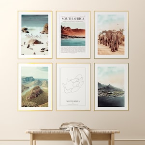 South Africa Prints Set of 6, South Africa Photo Poster, South Africa Map, South Africa Photography, South Africa image 1