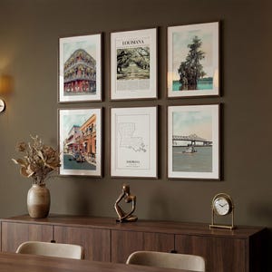 Louisiana State Prints Set of 6, Louisiana Poster Photos, Louisiana Map, Louisiana Wall Art, Louisiana Photography image 5