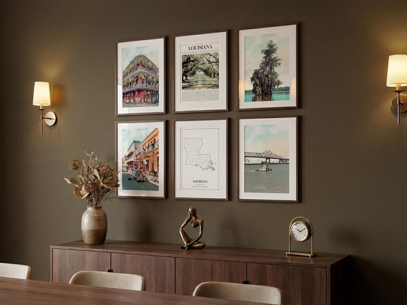 Louisiana State Prints Set of 6, Louisiana Poster Photos, Louisiana Map, Louisiana Wall Art, Louisiana Photography image 5