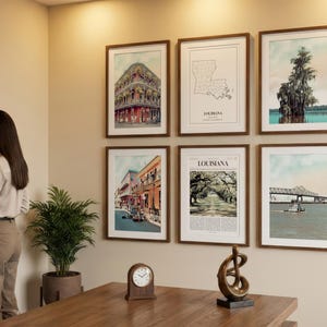 Louisiana State Prints Set of 6, Louisiana Poster Photos, Louisiana Map, Louisiana Wall Art, Louisiana Photography image 4