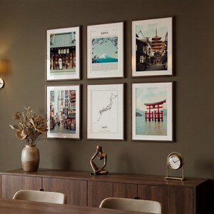 Japan Prints Set of 6, Japan Poster Photos, Japan Map, Japan Wall Art ...