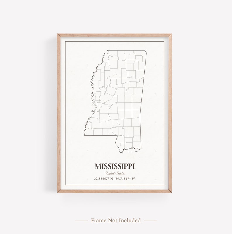 Mississippi State Prints Set of 6, Mississippi Poster Photos, Mississippi Map, Mississippi Wall Art, Mississippi Photography, United States image 5