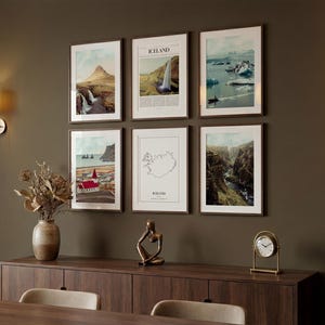Set di 6 stampe sull'Islanda, poster fotografici dell'Islanda, mappa dell'Islanda, decorazioni murali dell'Islanda, fotografia dell'Islanda immagine 5