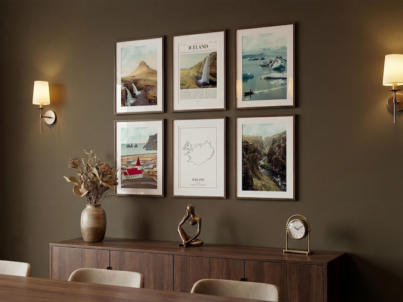 Set di 6 stampe sull'Islanda, poster fotografici dell'Islanda, mappa dell'Islanda, decorazioni murali dell'Islanda, fotografia dell'Islanda immagine 5