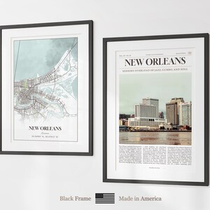 Juego de 6 láminas de Nueva Orleans, fotos de pósteres de Nueva Orleans, mapa de Nueva Orleans, arte mural de Nueva Orleans, fotografía de Nueva Orleans, arte de Luisiana imagen 8