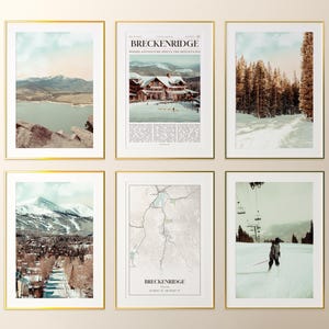 Breckenridge City Prints 6er Set, Breckenridge Poster Fotos, Breckenridge Karte, Breckenridge Photography, Colorado, USA