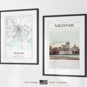 Savannah Prints Set of 6, Savannah Poster Photos, Savannah Map, Savannah Wall Art, Savannah Photography, Georgia Art image 8