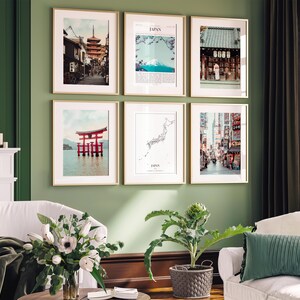 Japan Prints Set of 6, Japan Poster Photos, Japan Map, Japan Wall Art ...