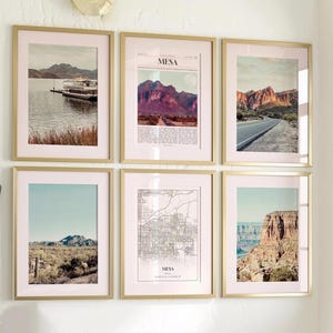 Lot de 6 impressions sur la ville de Mesa, affiche de photos Mesa, carte Mesa, art mural Mesa, photographie Mesa, Arizona, États-Unis